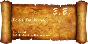 Biel Balbina névjegykártya